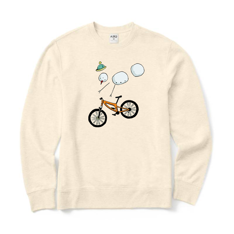Snowman Mountain Bike Christmas Crewneck Sweatshirt
