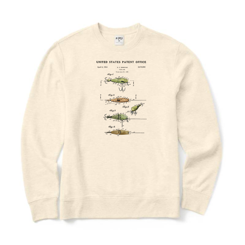 Fishing Lure Patent Crewneck Sweatshirt