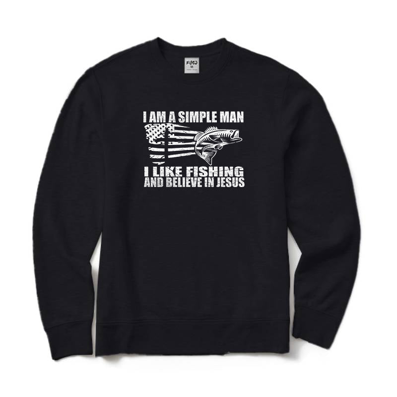 I Like Fishing and Believe in Jesus Crewneck Sweatshirt