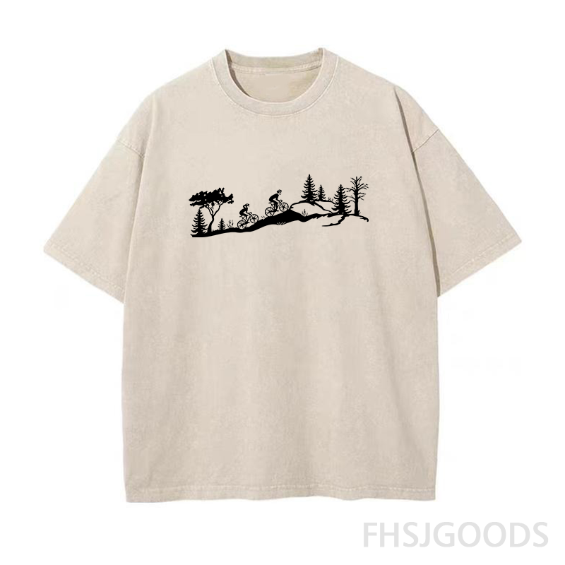 Mountain Biker Unisex Distressed T-Shirt