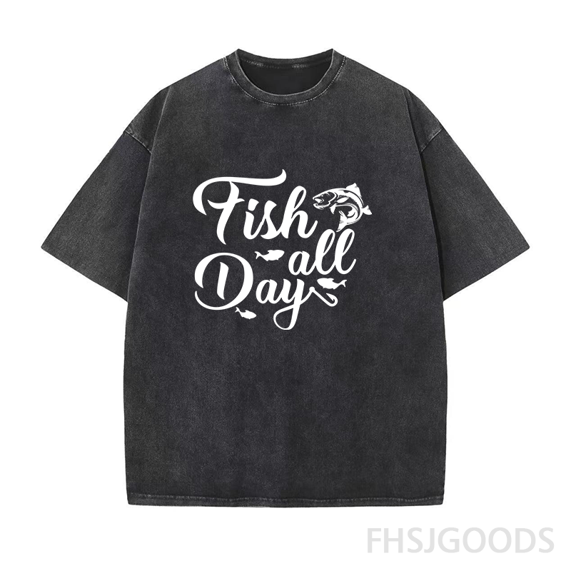 Fish All Day Performance Unisex Distressed T-Shirt