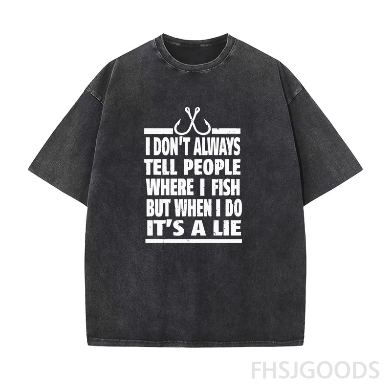 NOT TELL PEOPLE WHERE I FISH Unisex Distressed T-Shirt