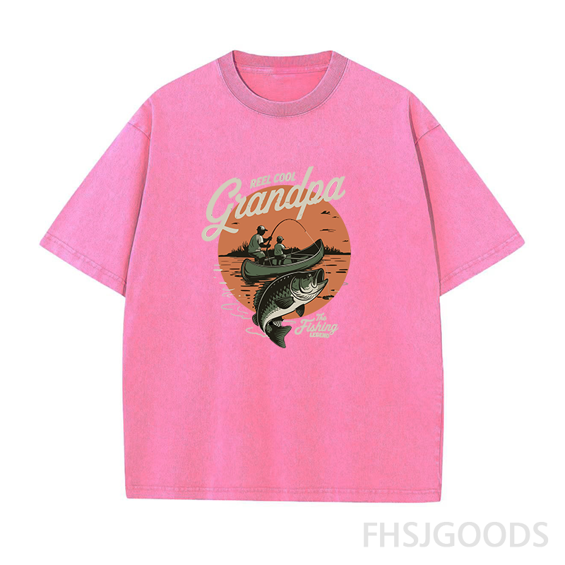 Reel Cool Grandpa Unisex Distressed T-Shirt