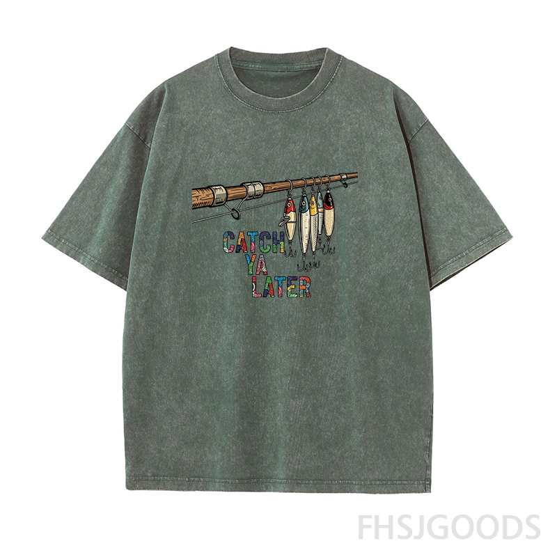 Catch Ya Later Fishing Unisex Distressed T-Shirt