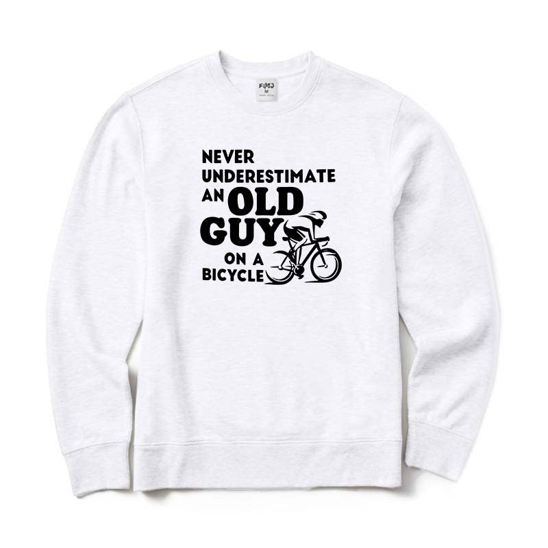 Never Underestimate An Old Guy on A Bicycle Crewneck Sweatshirt