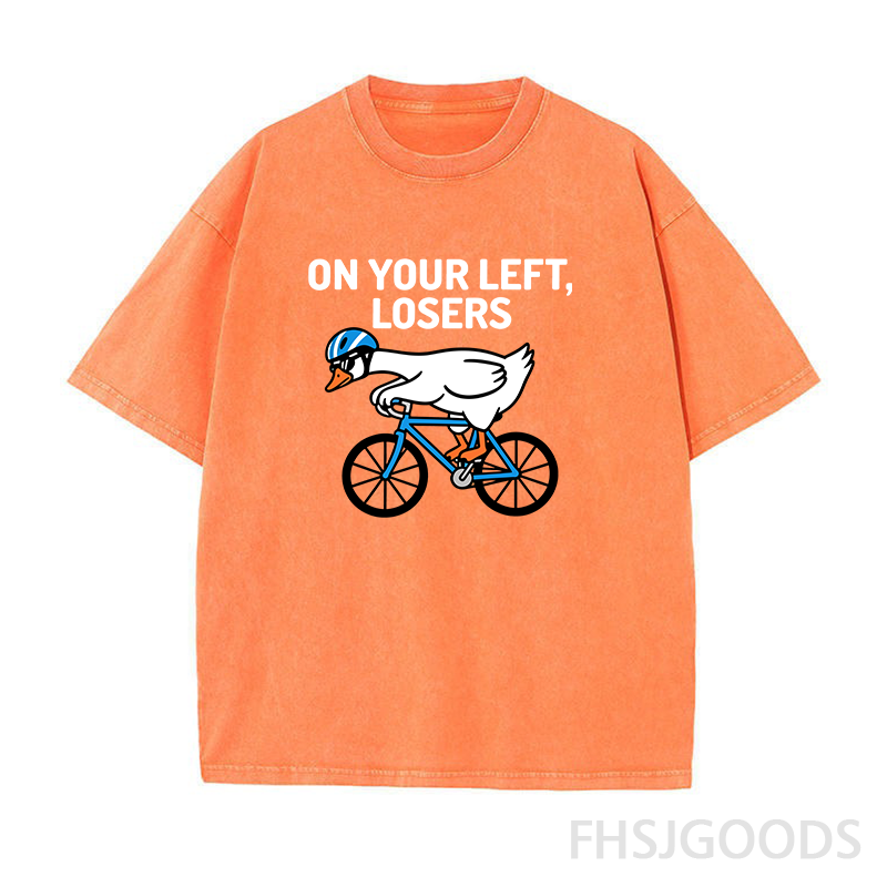 On Your Left Losers Cycling Unisex Distressed T-Shirt