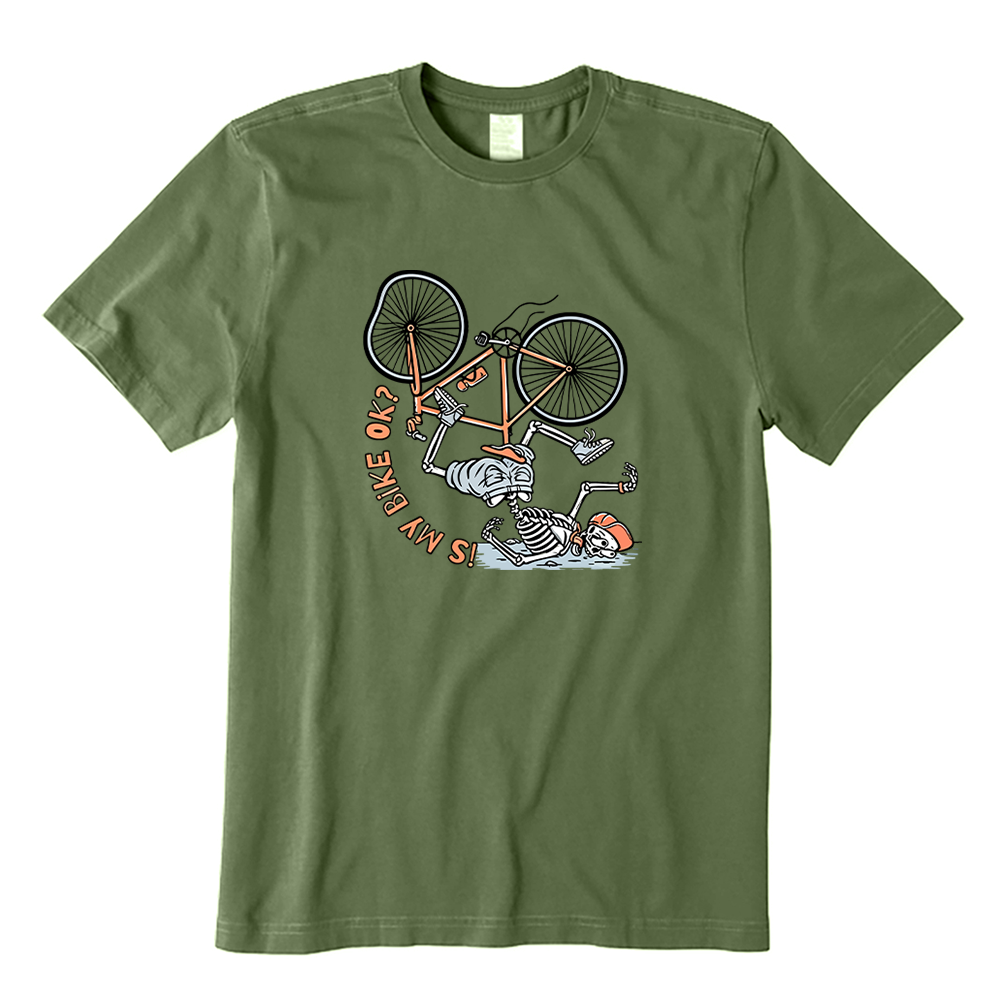 Is My Bike Ok Skeleton Biker T-shirt