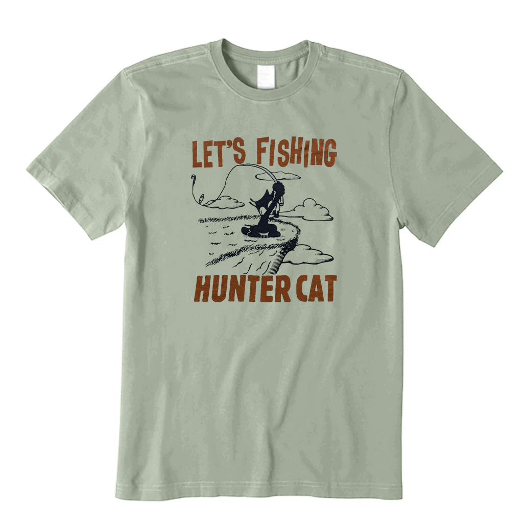 Let's Fishing Hunter Cat T-Shirt
