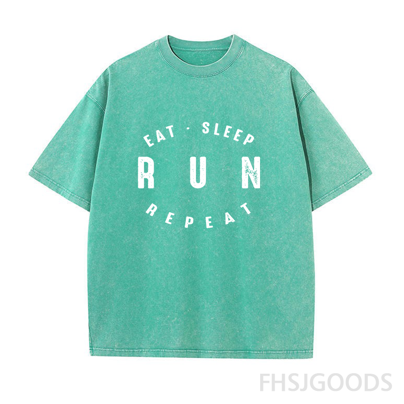 Eat Sleep Run Repeat Unisex Distressed T-Shirt