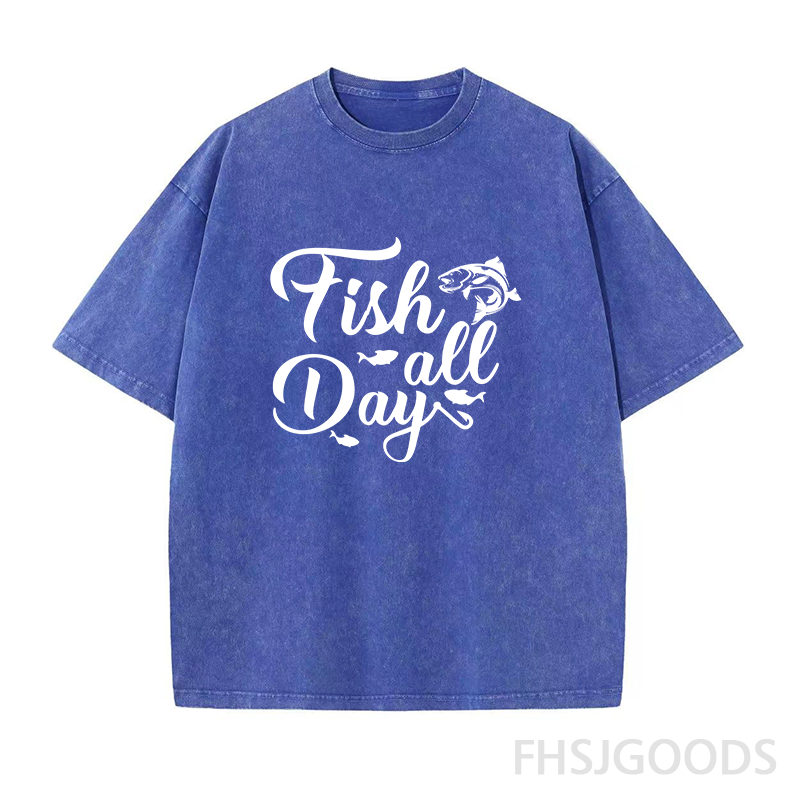 Fish All Day Performance Unisex Distressed T-Shirt