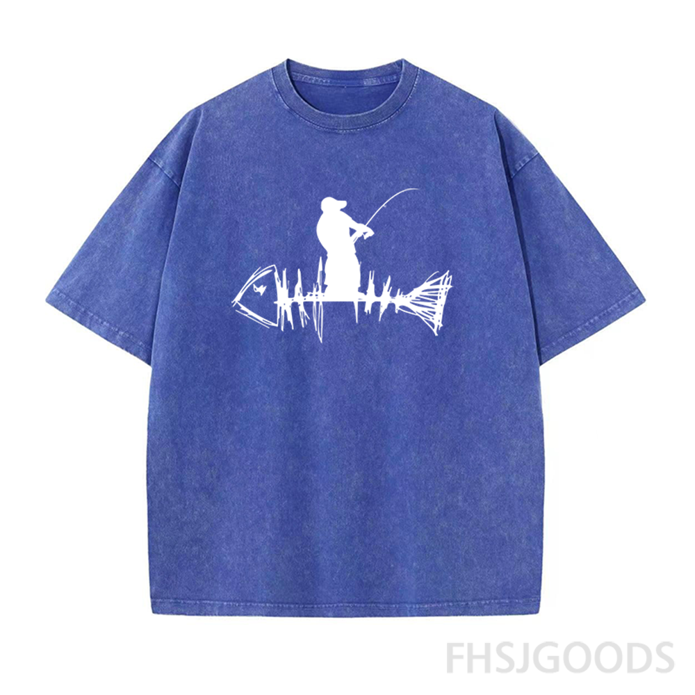 Fisherman Loves Fishing Unisex Distressed T-Shirt