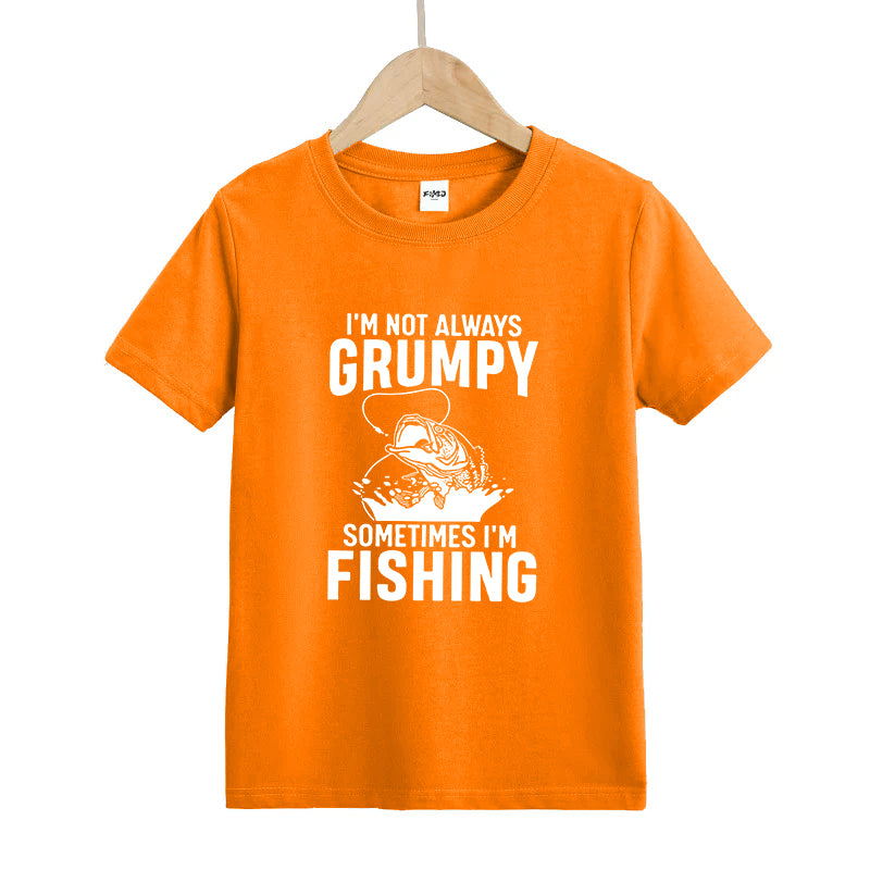I'm Not Always Grumpy Sometimes I'm Fishing Kid's T-Shirts
