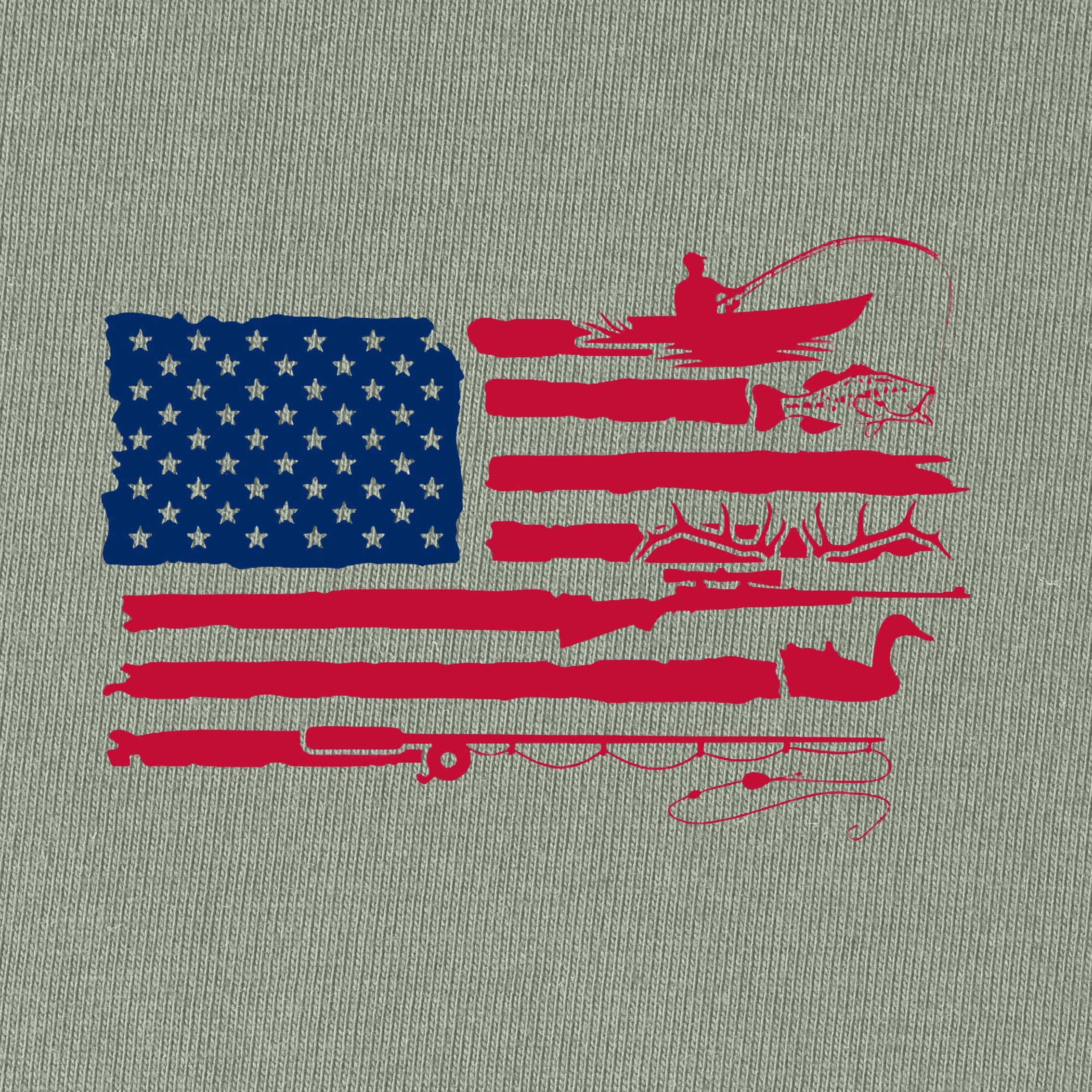 Fishing and Hunting Flag T-Shirt