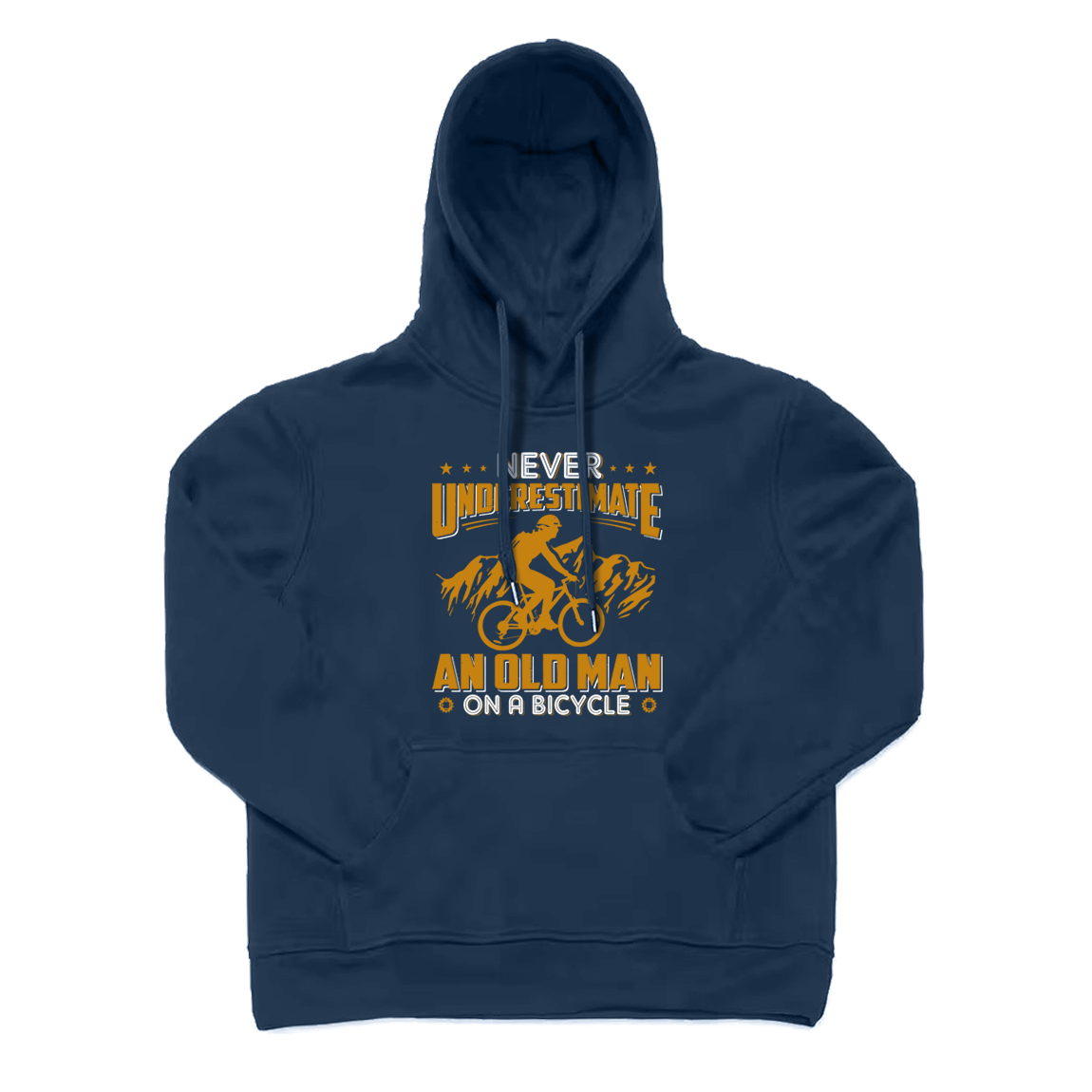 Never Underestimate An Old Man on A Bicycle Hoodie