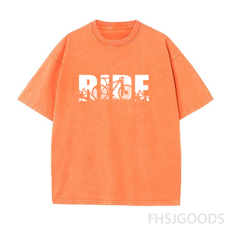 Mountain Bike RIDE Unisex Distressed T-Shirt
