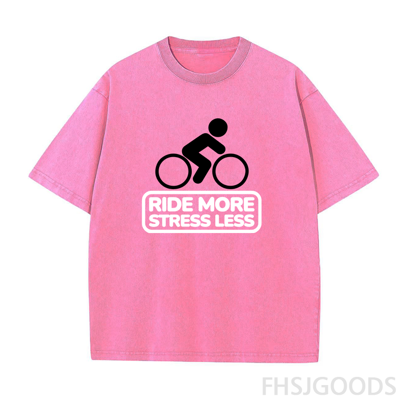 Ride More Stress Less Unisex Distressed T-Shirt