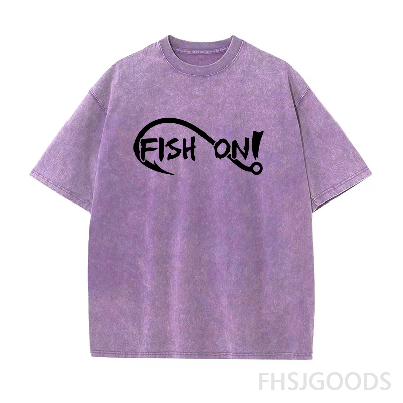 Fish On Fishing Unisex Distressed T-Shirt