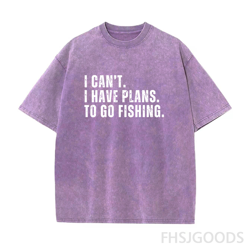 I Can't I Have Plans Go Fishing Unisex Distressed T-Shirt
