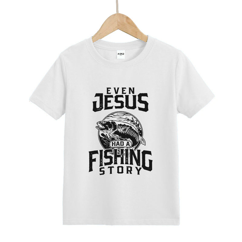 Even Jesus Had A Fishing Story Kids T-Shirt