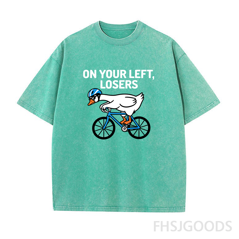 On Your Left Losers Cycling Unisex Distressed T-Shirt