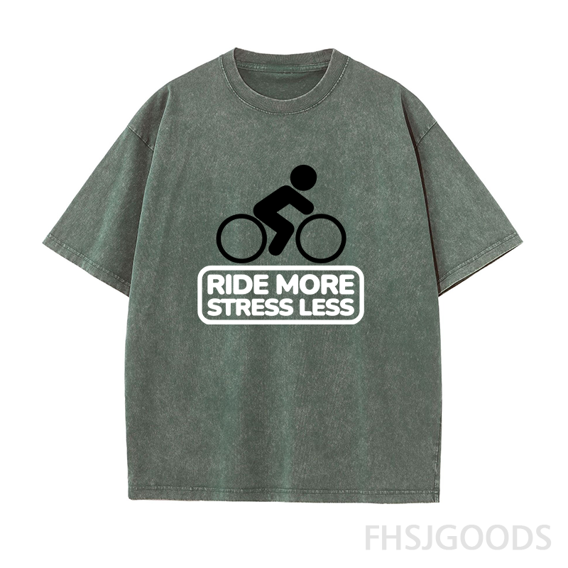 Ride More Stress Less Unisex Distressed T-Shirt