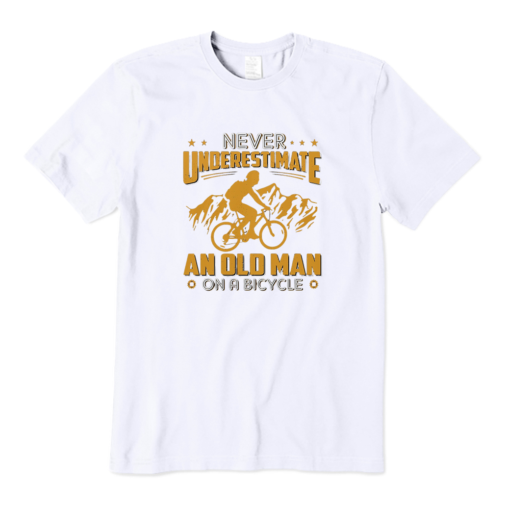 Never underestimate an old man on a bicycle T-Shirt