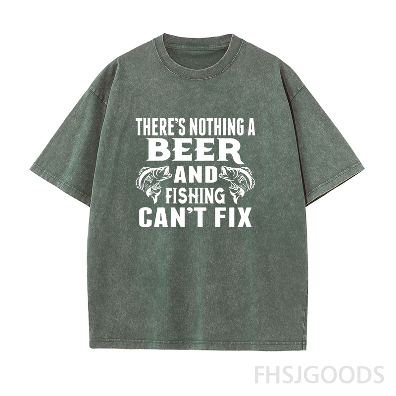 There's Nothing A Beer and Fishing Unisex Distressed T-Shirt