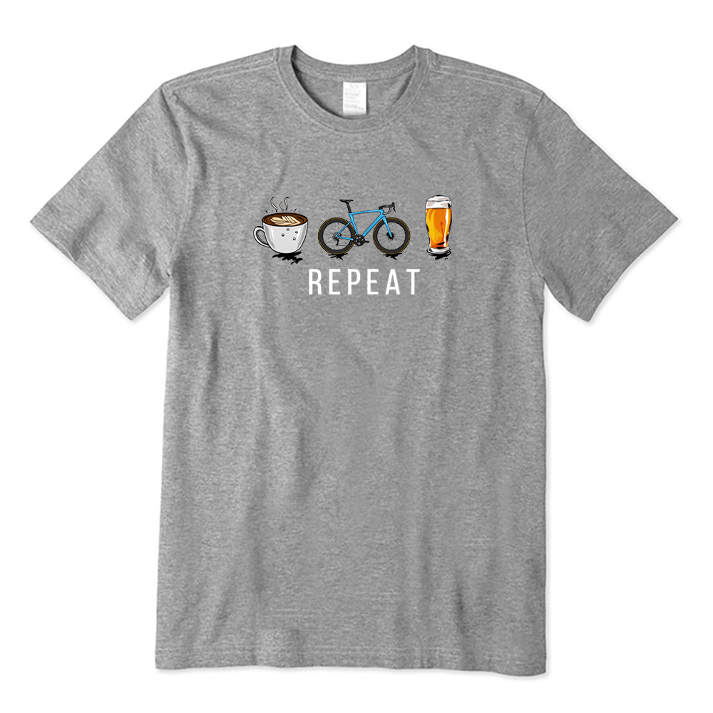 Cyclist Daily Routine Coffee Ride Beer T-shirt