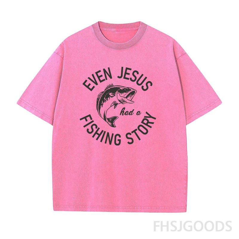 Even Jesus Had A Fishing Story Unisex Distressed T-Shirt
