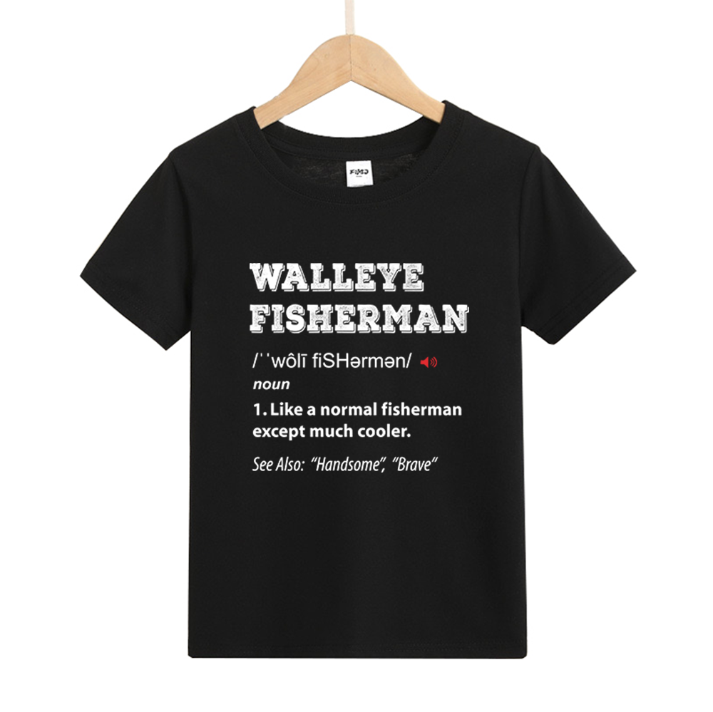 Walleye Fisherman Kids T-Shirt