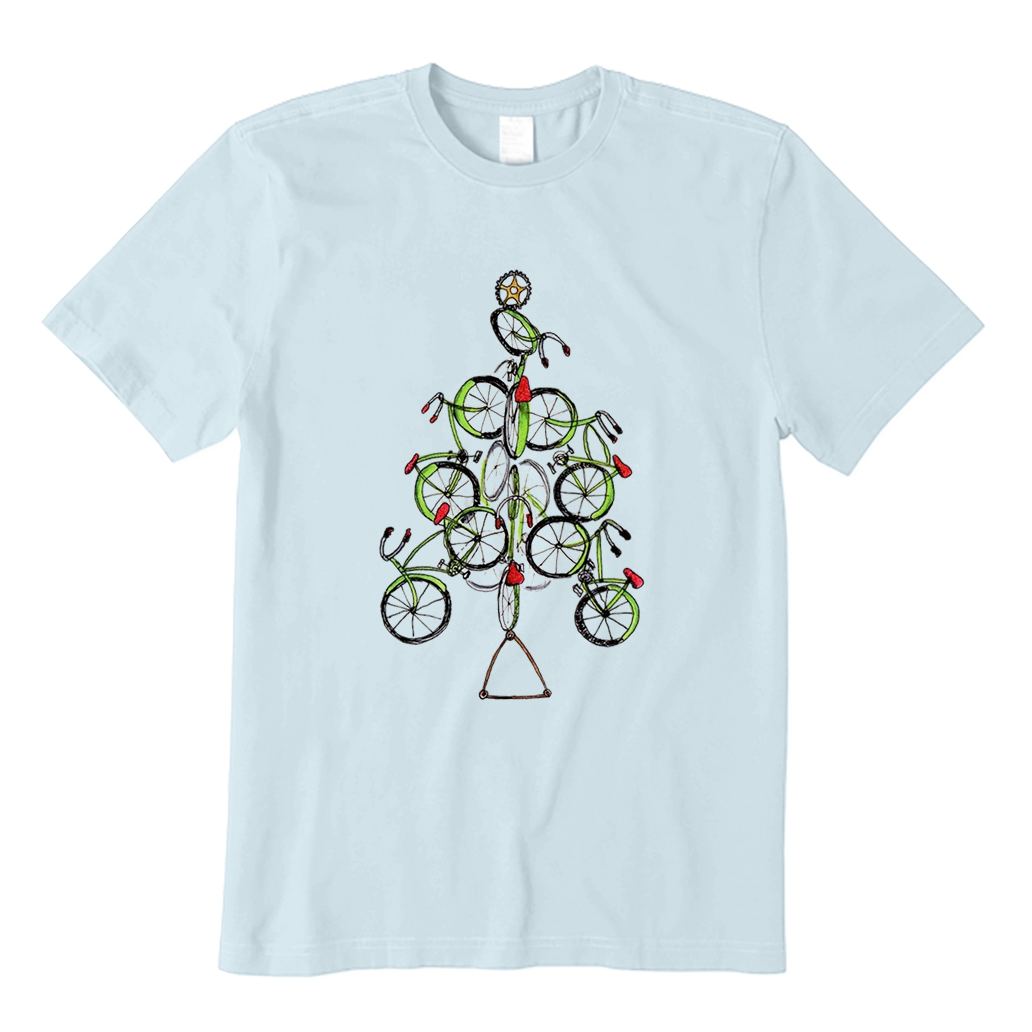 Bicycle Tree Christmas T-Shirt