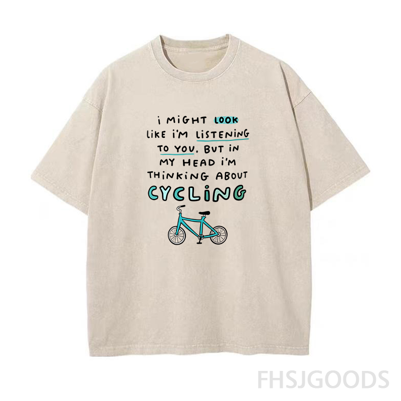 Thinking About Cycling Unisex Distressed T-Shirt
