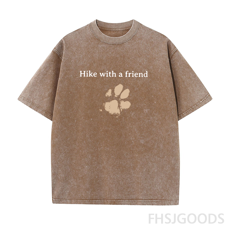 Hiking with Dogs Unisex Distressed T-Shirt