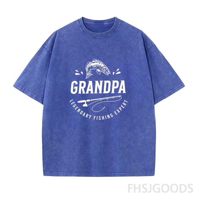 Grandpa Legendary Fishing Expert Unisex Distressed T-Shirt