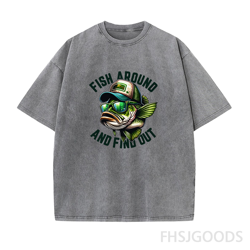 Fish Around And Find Out Unisex Distressed T-Shirt