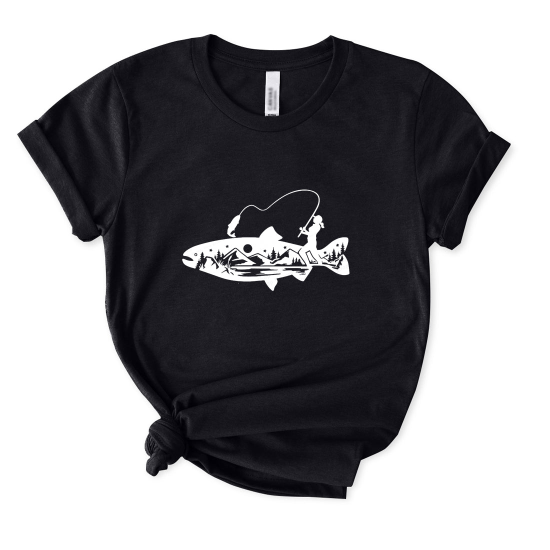 Woman Fishing Salmon T-Shirt for Women