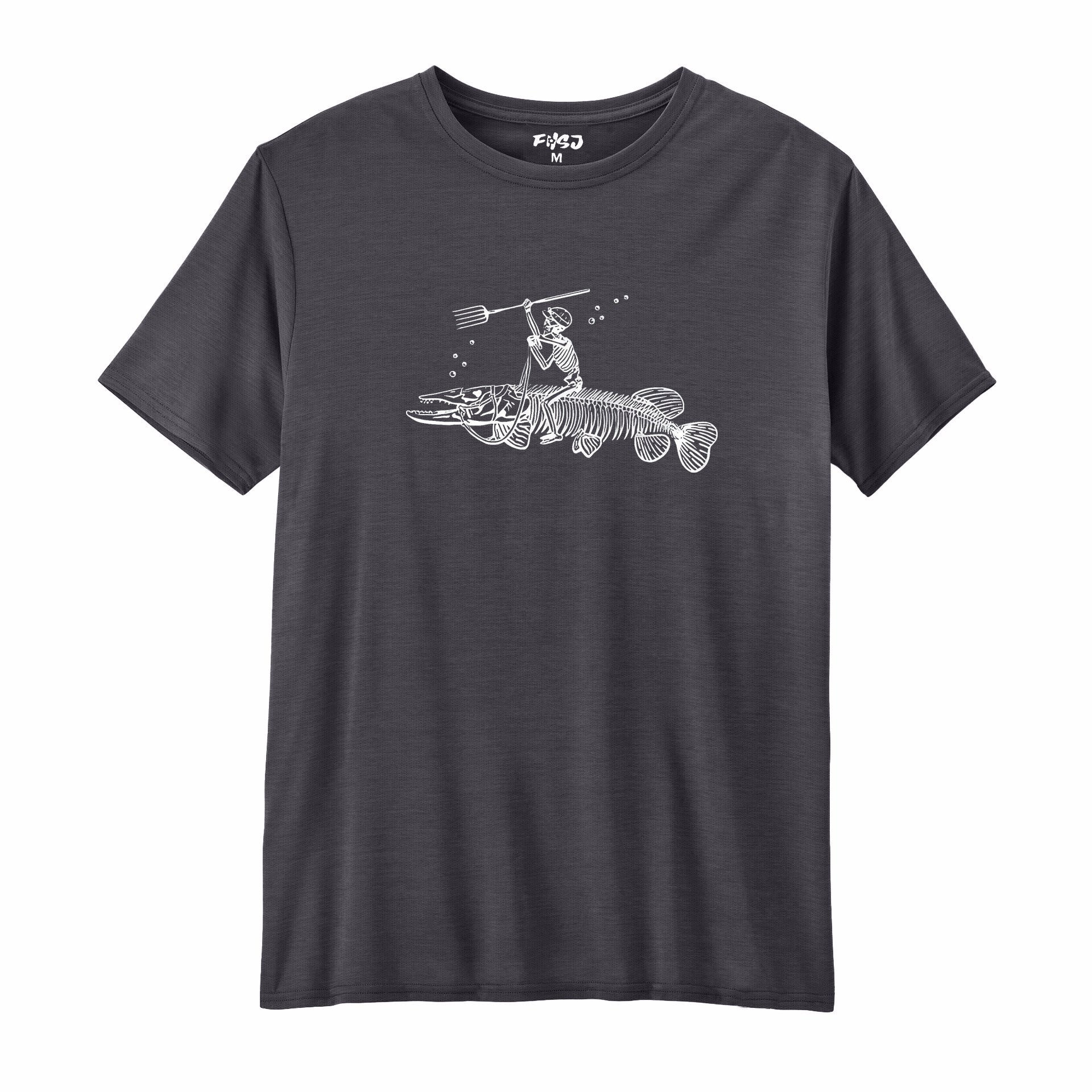 Skeleton Dude Riding a Northern Pike Performance T-SHIRT