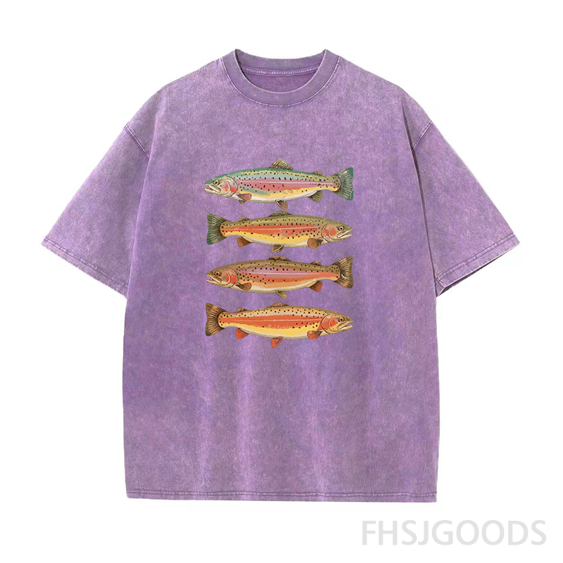 Trout Fish Unisex Distressed T-Shirt