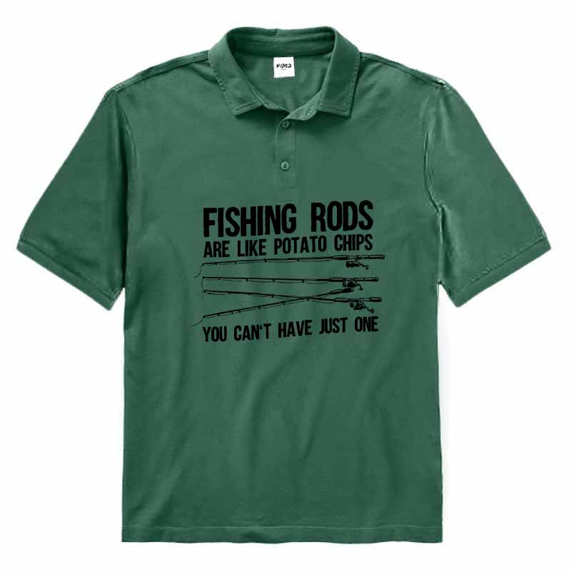 Fishing rods are like potato chips Polo Shirt