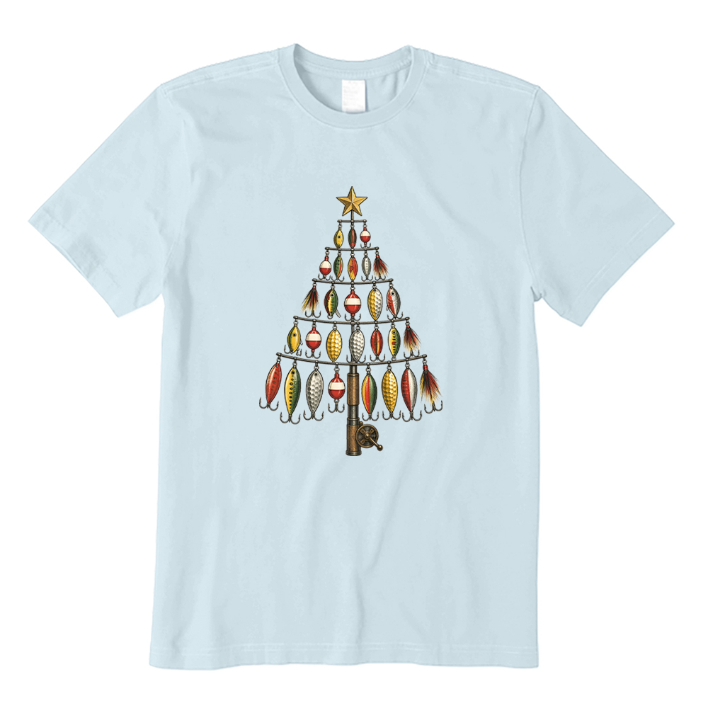 Fishing Lure Christmas Tree Fisherman T-Shirt