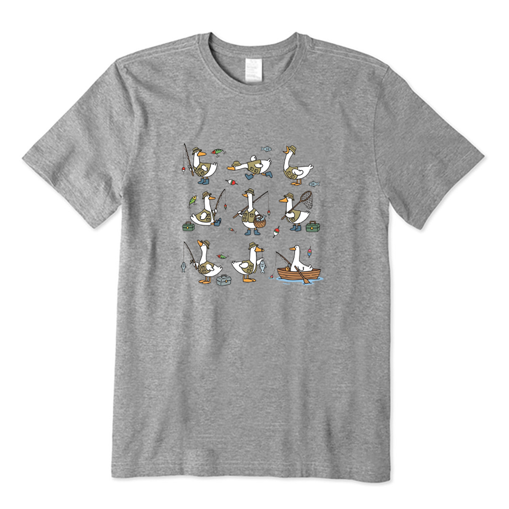 Funny Fishing Goose T-shirt