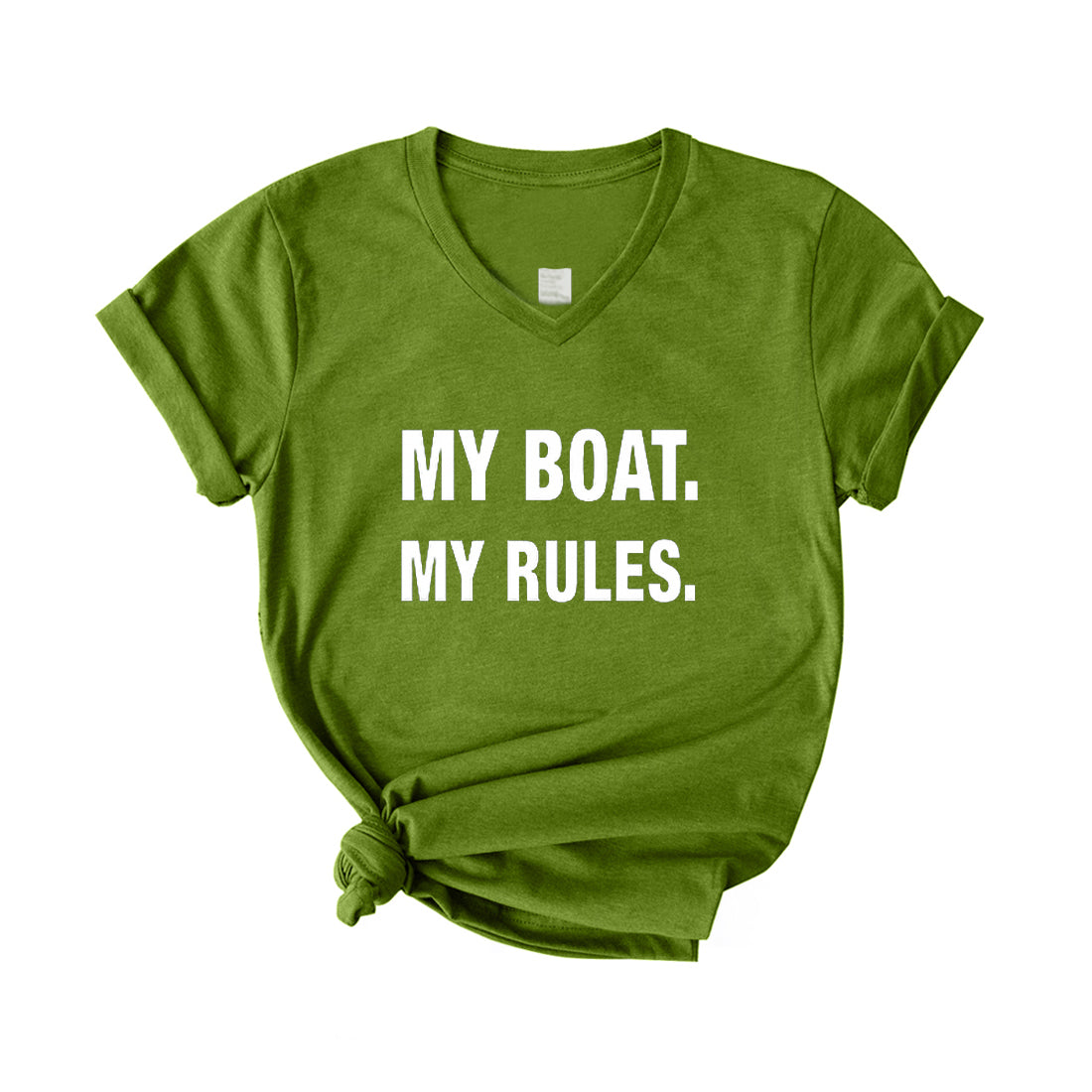 MY BOAT MY RULES V Neck T-Shirt for Women