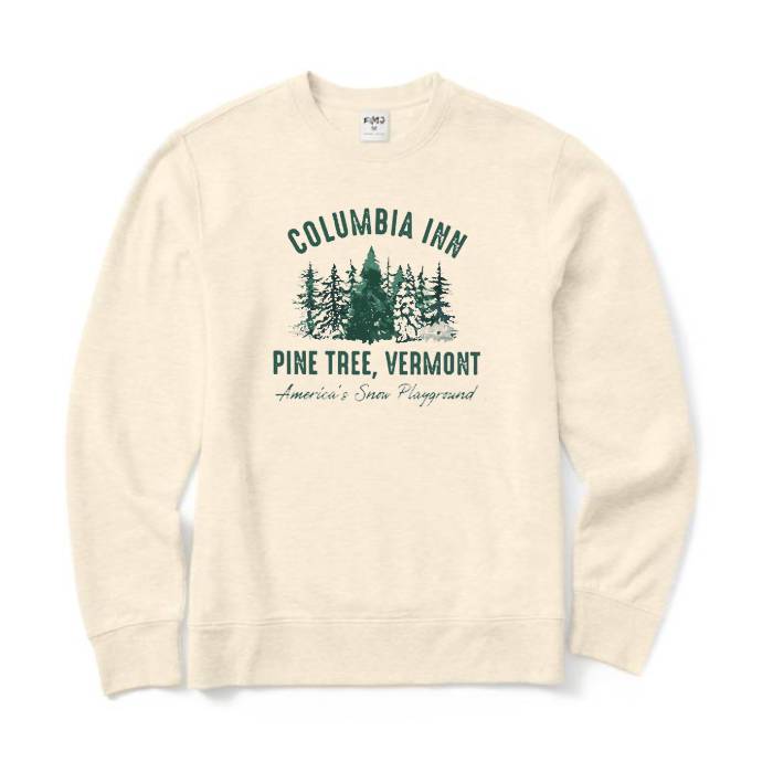 Christmas Columbia Inn Pine Tree Vermont Crewneck Sweatshirt