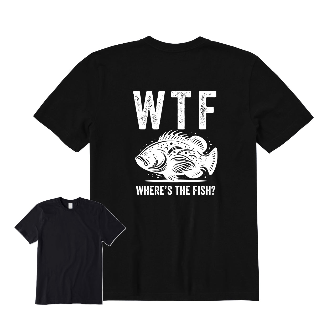 WTF Where's The Fish Back Graphic T-Shirt