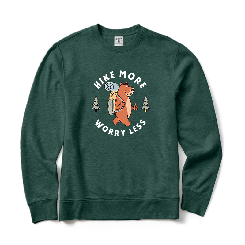 Bear Pine Tree Hiking Crewneck Sweatshirt