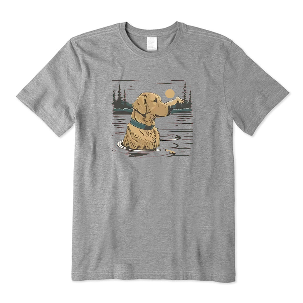 Fishing with Dog Scene T-Shirt