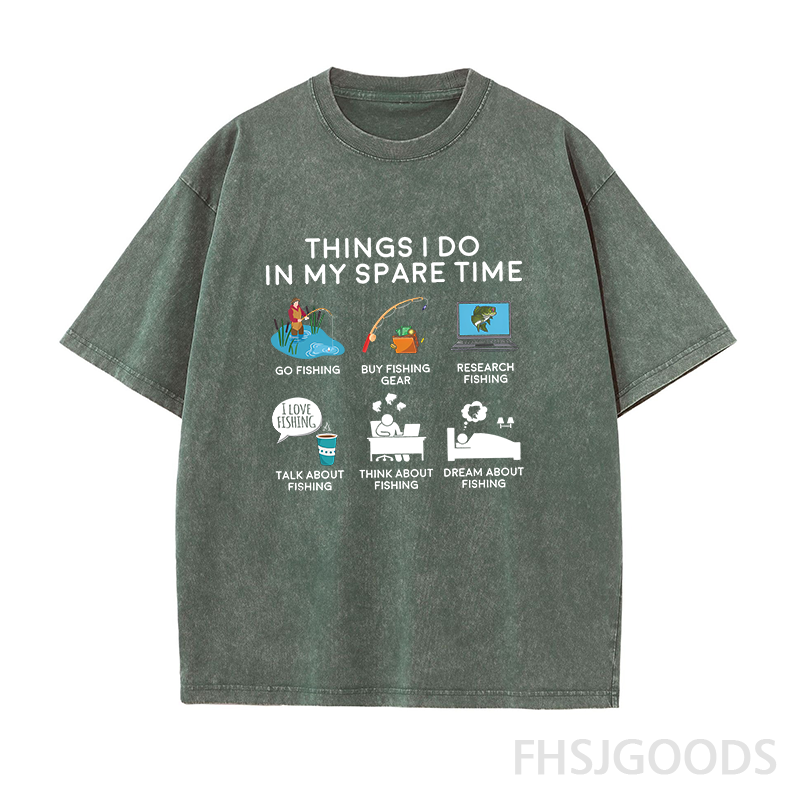 Fishing Things I Do In My Spare Time Unisex Distressed T-Shirt