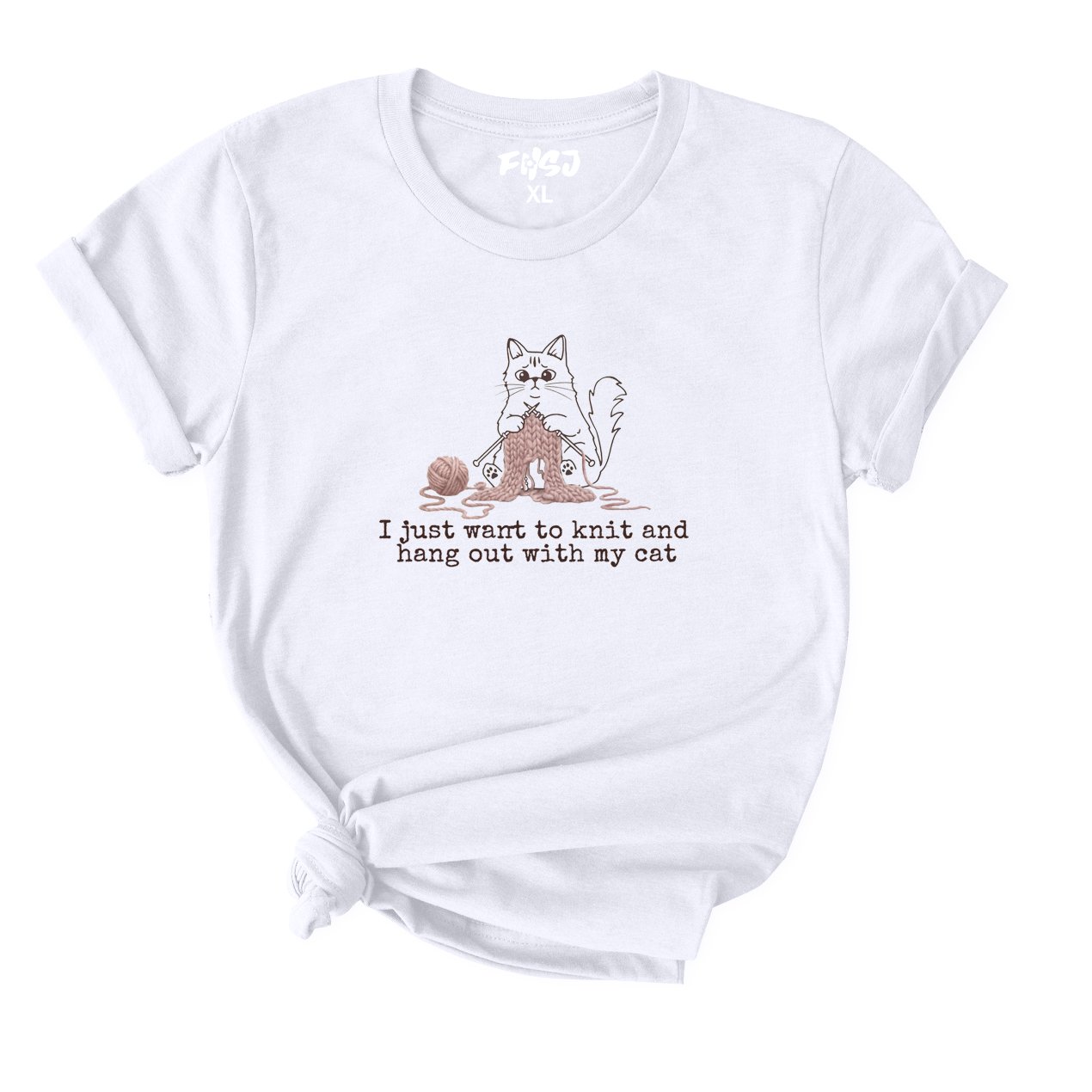 Knit With My Cat T-Shirt for Women
