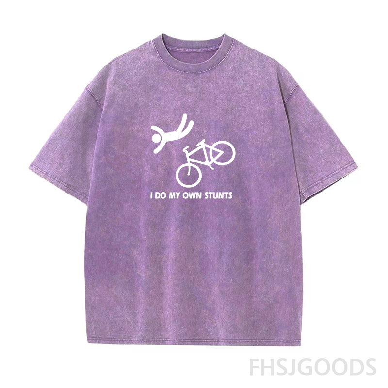 Funny Bike Stunt Unisex Distressed T-Shirt