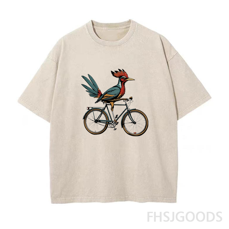 Retro Roadrunner Bicycle Unisex Distressed T-Shirt